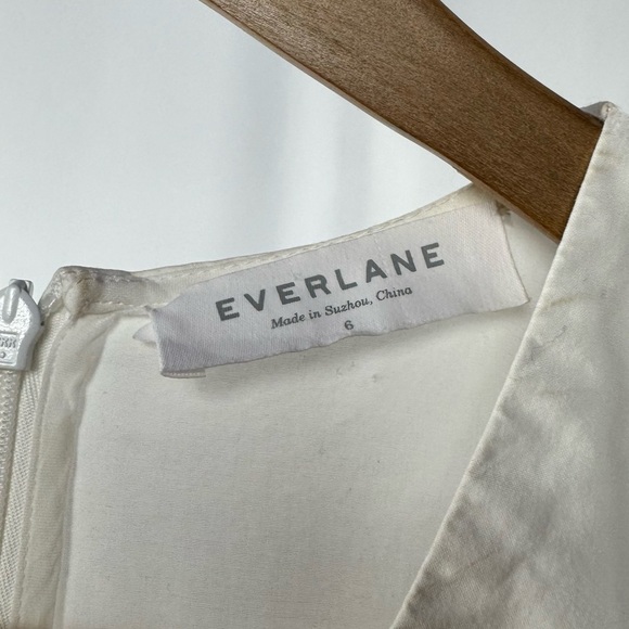Everlane The Cotton Poplin V-Neck Tank Dress in White Size 6 - Picture 5 of 7